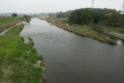 御成橋から見た黒川の写真