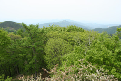 丸山展望台から見た堂平山方面の写真