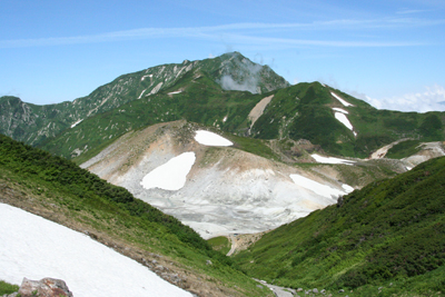 地獄谷と奥大日岳の写真
