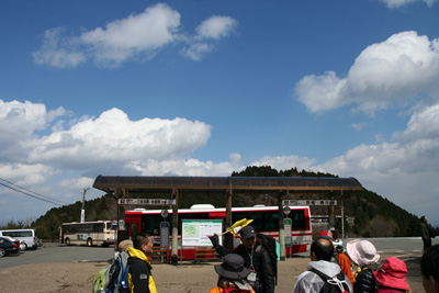 比叡山山頂バス停での写真