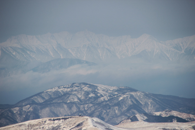 槍ヶ岳と霧ヶ峰の写真