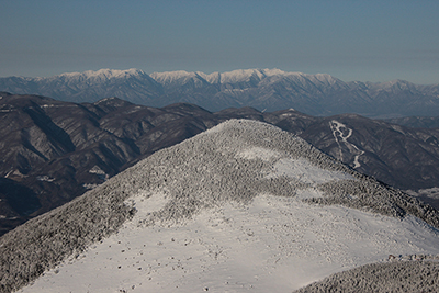 編笠山と中央アルプスの写真