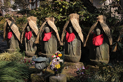 高蔵寺に並ぶ石仏の写真