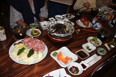 山本小屋の夕食の写真