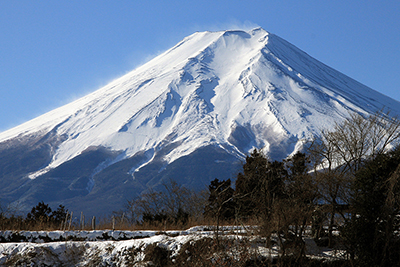 望遠で引き寄せた富士山の写真