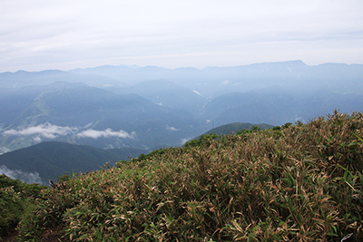 平標山から見た苗場山方面の写真