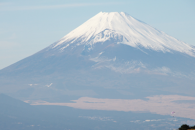 途中の展望台から見た富士山の写真