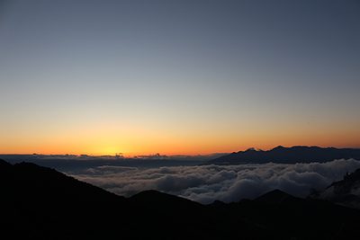 金峰山小屋から見た夕景の写真