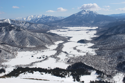 尾瀬ヶ原と燧ヶ岳、会津駒ヶ岳方面の写真
