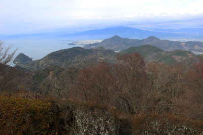 葛城山山頂から見た沼津方面の写真