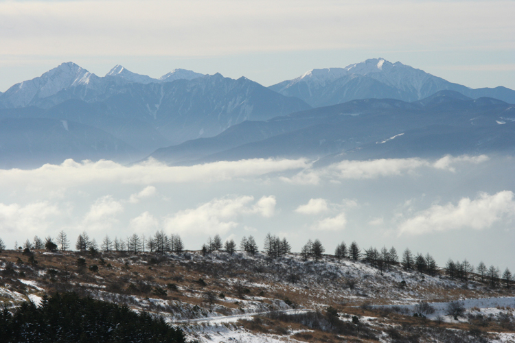 霧ヶ峰から見た南アルプスの写真