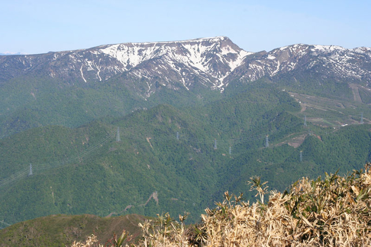 平標山から見た苗場山の写真