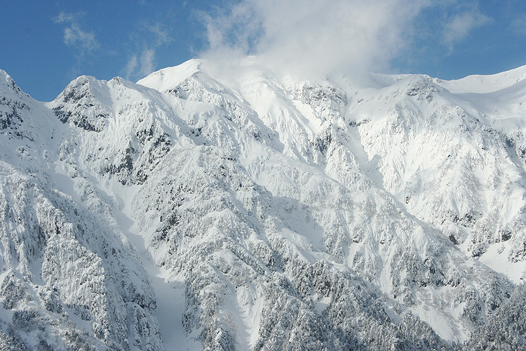 冬の笠ヶ岳の写真